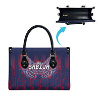 Serbia Sport Fan Jersey Leather Bag Eagle Wings with Sporty Stripes Style - Wonder Print Shop