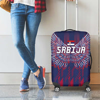 Serbia Sport Fan Jersey Luggage Cover Eagle Wings with Sporty Stripes Style - Wonder Print Shop