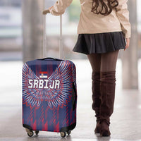 Serbia Sport Fan Jersey Luggage Cover Eagle Wings with Sporty Stripes Style - Wonder Print Shop