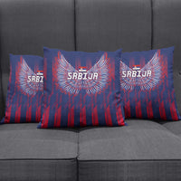 Serbia Sport Fan Jersey Pillow Cover Eagle Wings with Sporty Stripes Style - Wonder Print Shop