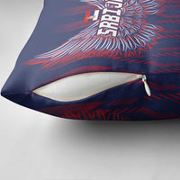 Serbia Sport Fan Jersey Pillow Cover Eagle Wings with Sporty Stripes Style - Wonder Print Shop