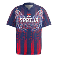 Custom Serbia Sport Fan Jersey Rugby Jersey Eagle Wings with Sporty Stripes Style - Wonder Print Shop