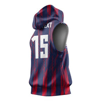 Custom Serbia Sport Fan Jersey Sleeveless Hoodie Eagle Wings with Sporty Stripes Style - Wonder Print Shop