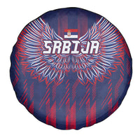 Serbia Sport Fan Jersey Spare Tire Cover Eagle Wings with Sporty Stripes Style - Wonder Print Shop