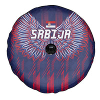 Serbia Sport Fan Jersey Spare Tire Cover Eagle Wings with Sporty Stripes Style - Wonder Print Shop