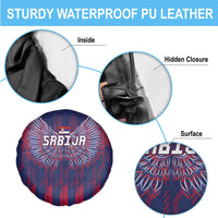 Serbia Sport Fan Jersey Spare Tire Cover Eagle Wings with Sporty Stripes Style - Wonder Print Shop