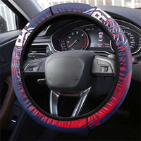 Serbia Sport Fan Jersey Steering Wheel Cover Eagle Wings with Sporty Stripes Style - Wonder Print Shop