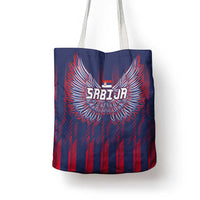 Serbia Sport Fan Jersey Tote Bag Eagle Wings with Sporty Stripes Style - Wonder Print Shop
