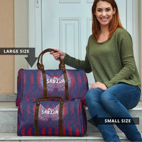 Serbia Sport Fan Jersey Travel Bag Eagle Wings with Sporty Stripes Style - Wonder Print Shop