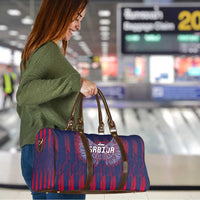 Serbia Sport Fan Jersey Travel Bag Eagle Wings with Sporty Stripes Style - Wonder Print Shop