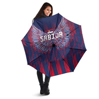 Serbia Sport Fan Jersey Umbrella Eagle Wings with Sporty Stripes Style - Wonder Print Shop