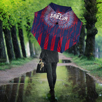Serbia Sport Fan Jersey Umbrella Eagle Wings with Sporty Stripes Style - Wonder Print Shop