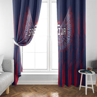 Serbia Sport Fan Jersey Window Curtain Eagle Wings with Sporty Stripes Style - Wonder Print Shop
