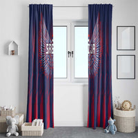Serbia Sport Fan Jersey Window Curtain Eagle Wings with Sporty Stripes Style - Wonder Print Shop