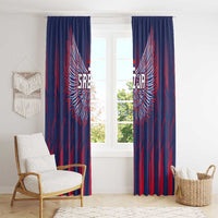 Serbia Sport Fan Jersey Window Curtain Eagle Wings with Sporty Stripes Style - Wonder Print Shop