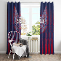 Serbia Sport Fan Jersey Window Curtain Eagle Wings with Sporty Stripes Style - Wonder Print Shop
