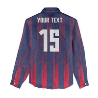 Custom Serbia Sport Fan Jersey Women Casual Shirt Eagle Wings with Sporty Stripes Style - Wonder Print Shop