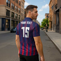 Custom Serbia Sport Fan Jersey Zipper Polo Shirt Eagle Wings with Sporty Stripes Style - Wonder Print Shop