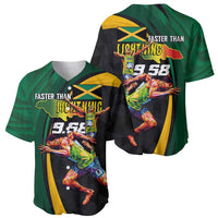 Jamaican Pride Baseball Jersey 9.58 Seconds-Faster Than Lightning - Wonder Print Shop