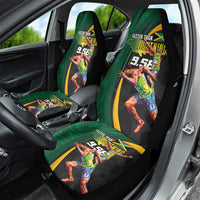 Jamaican Pride Car Seat Cover 9.58 Seconds-Faster Than Lightning - Wonder Print Shop
