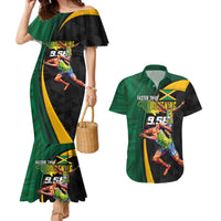 Jamaican Pride Couples Matching Mermaid Dress and Hawaiian Shirt 9.58 Seconds-Faster Than Lightning - Wonder Print Shop