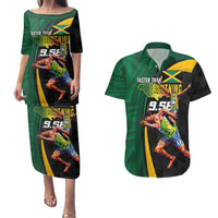 Jamaican Pride Couples Matching Puletasi and Hawaiian Shirt 9.58 Seconds-Faster Than Lightning - Wonder Print Shop