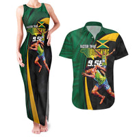 Jamaican Pride Couples Matching Tank Maxi Dress and Hawaiian Shirt 9.58 Seconds-Faster Than Lightning - Wonder Print Shop