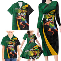 Jamaican Pride Family Matching Long Sleeve Bodycon Dress and Hawaiian Shirt 9.58 Seconds-Faster Than Lightning - Wonder Print Shop