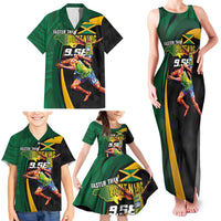 Jamaican Pride Family Matching Tank Maxi Dress and Hawaiian Shirt 9.58 Seconds-Faster Than Lightning - Wonder Print Shop