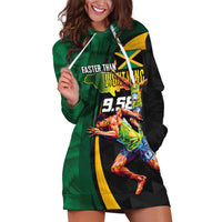 Jamaican Pride Hoodie Dress 9.58 Seconds-Faster Than Lightning - Wonder Print Shop