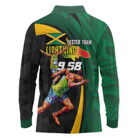 Jamaican Pride Long Sleeve Polo Shirt 9.58 Seconds-Faster Than Lightning - Wonder Print Shop