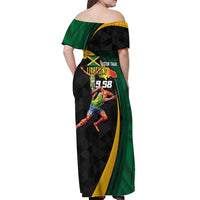 Jamaican Pride Off Shoulder Maxi Dress 9.58 Seconds-Faster Than Lightning - Wonder Print Shop