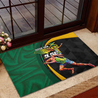 Jamaican Pride Rubber Doormat 9.58 Seconds-Faster Than Lightning - Wonder Print Shop