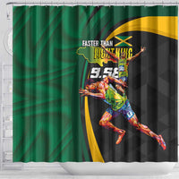 Jamaican Pride Shower Curtain 9.58 Seconds-Faster Than Lightning - Wonder Print Shop