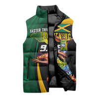 Jamaican Pride Sleeveless Puffer Jacket 9.58 Seconds-Faster Than Lightning - Wonder Print Shop