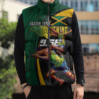 Jamaican Pride Sleeveless Puffer Jacket 9.58 Seconds-Faster Than Lightning - Wonder Print Shop