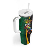 Jamaican Pride Tumbler With Handle 9.58 Seconds-Faster Than Lightning - Wonder Print Shop