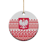 Polish Christmas Ceramic Ornament - Poland Emblem and Lachy Sadeckie Pattern - Wonder Print Shop