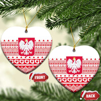 Polish Christmas Ceramic Ornament - Poland Emblem and Lachy Sadeckie Pattern - Wonder Print Shop