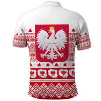 Polish Christmas Polo Shirt - Poland Emblem and Lachy Sadeckie Pattern - Wonder Print Shop