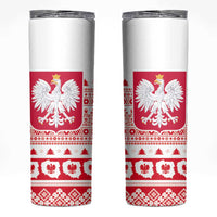Polish Christmas Skinny Tumbler Poland Emblem and Lachy Sadeckie Pattern - Wonder Print Shop