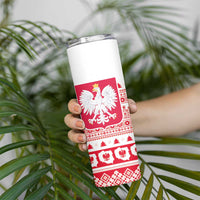 Polish Christmas Skinny Tumbler Poland Emblem and Lachy Sadeckie Pattern - Wonder Print Shop