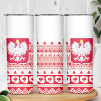 Polish Christmas Skinny Tumbler Poland Emblem and Lachy Sadeckie Pattern - Wonder Print Shop