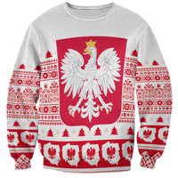Polish Christmas Sweatshirt - Poland Emblem and Lachy Sadeckie Pattern - Wonder Print Shop