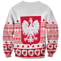 Polish Christmas Sweatshirt - Poland Emblem and Lachy Sadeckie Pattern - Wonder Print Shop