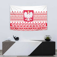 Polish Christmas Tapestry - Poland Emblem and Lachy Sadeckie Pattern - Wonder Print Shop