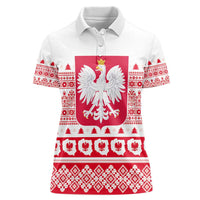 Polish Christmas Women Polo Shirt - Poland Emblem and Lachy Sadeckie Pattern - Wonder Print Shop