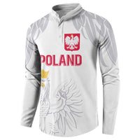 Custom Polish Football Jersey Button Sweatshirt Polska Eagle Athletic Soccer - Wonder Print Shop