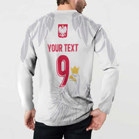 Custom Polish Football Jersey Button Sweatshirt Polska Eagle Athletic Soccer - Wonder Print Shop