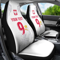 Custom Polish Football Jersey Car Seat Cover Polska Eagle Athletic Soccer - Wonder Print Shop